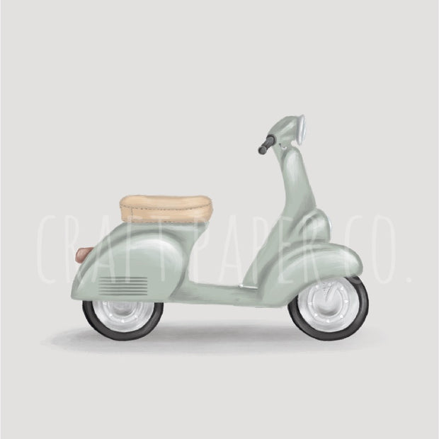 Vespa Çocuk Odası Posteri — detay görünümü | Craft Paper Co