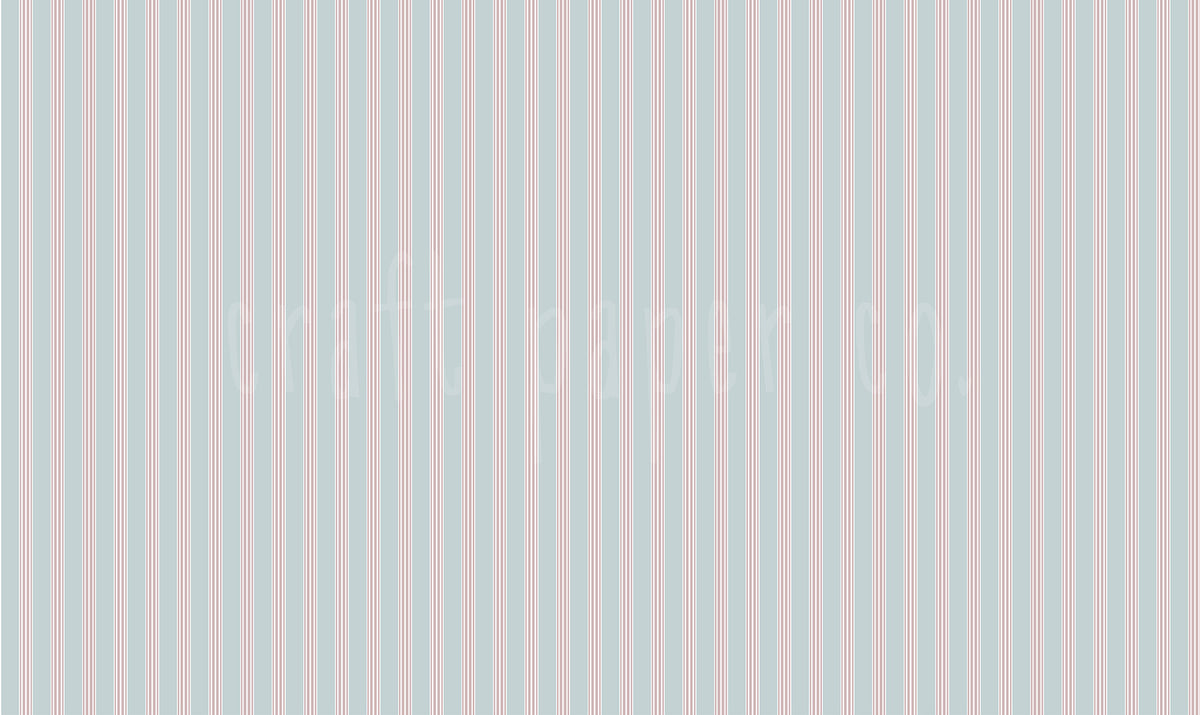 Burgundy & Dusty Blue Stripe Wallpaper Mural; watermarked flat design view | Craft Paper Co