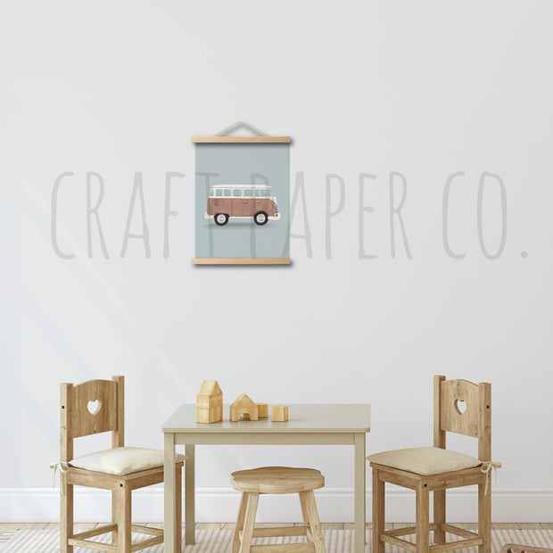 VW Van Çocuk Odası Posteri — El çizimi çocuk odası posteri | Craft Paper Co