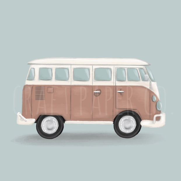 VW Van Çocuk Odası Posteri — detay görünümü | Craft Paper Co
