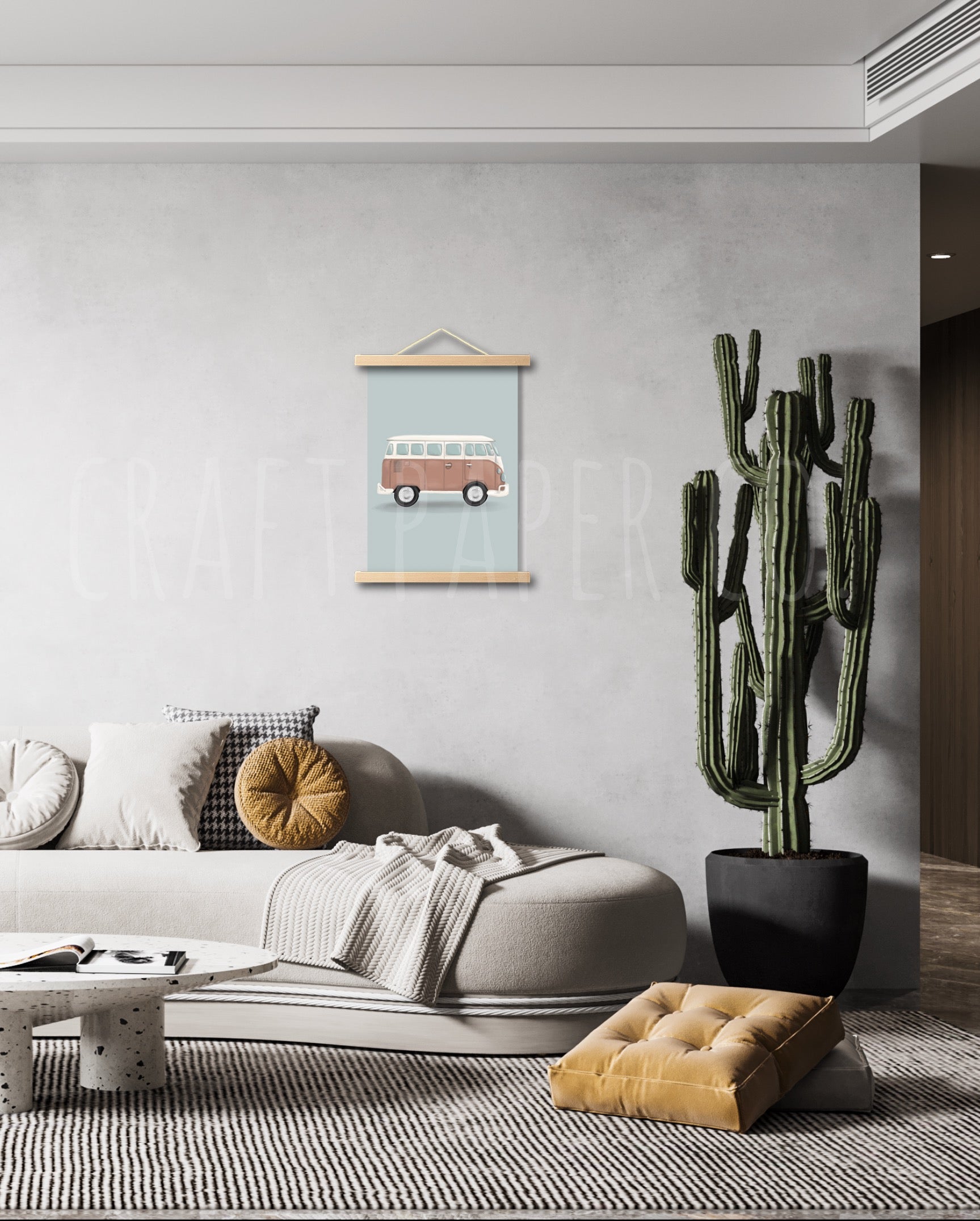VW Van Çocuk Odası Posteri — detay görünümü 2 | Craft Paper Co