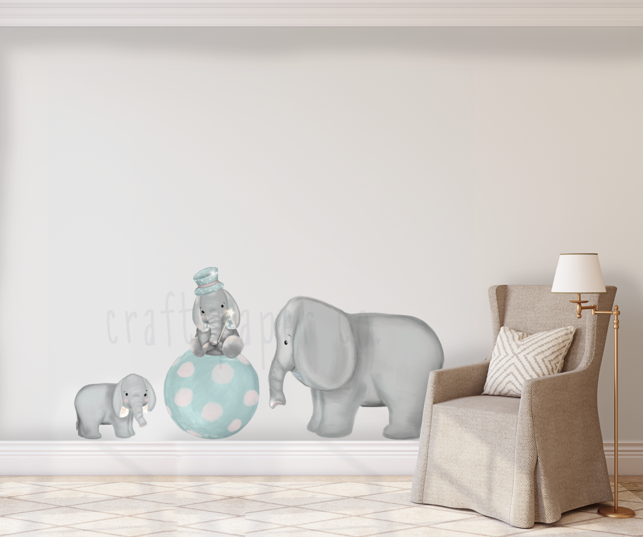 Yavru Filler Ve Anneleri Bebek Odası Duvar Sticker — El çizimi çocuk odası duvar sticker | Craft Paper Co
