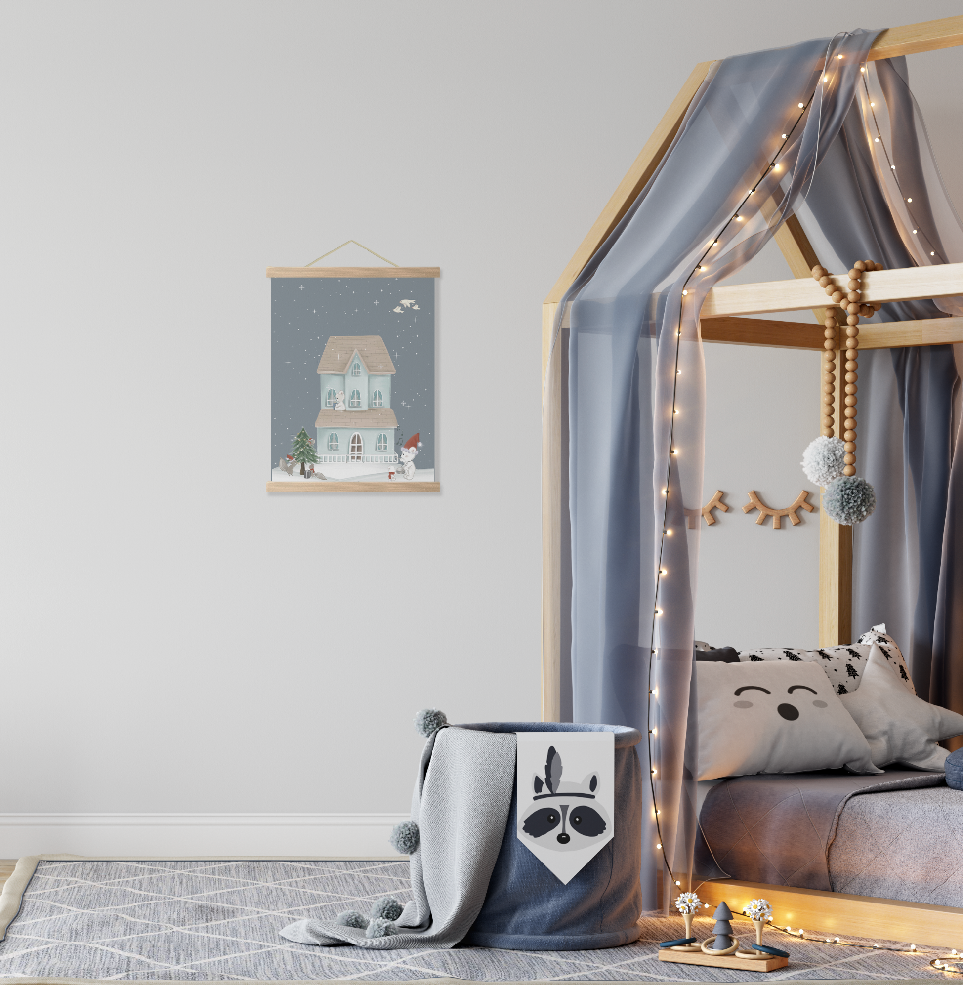 Yılbaşıi Çocuk Odası Posteri — El çizimi çocuk odası posteri | Craft Paper Co