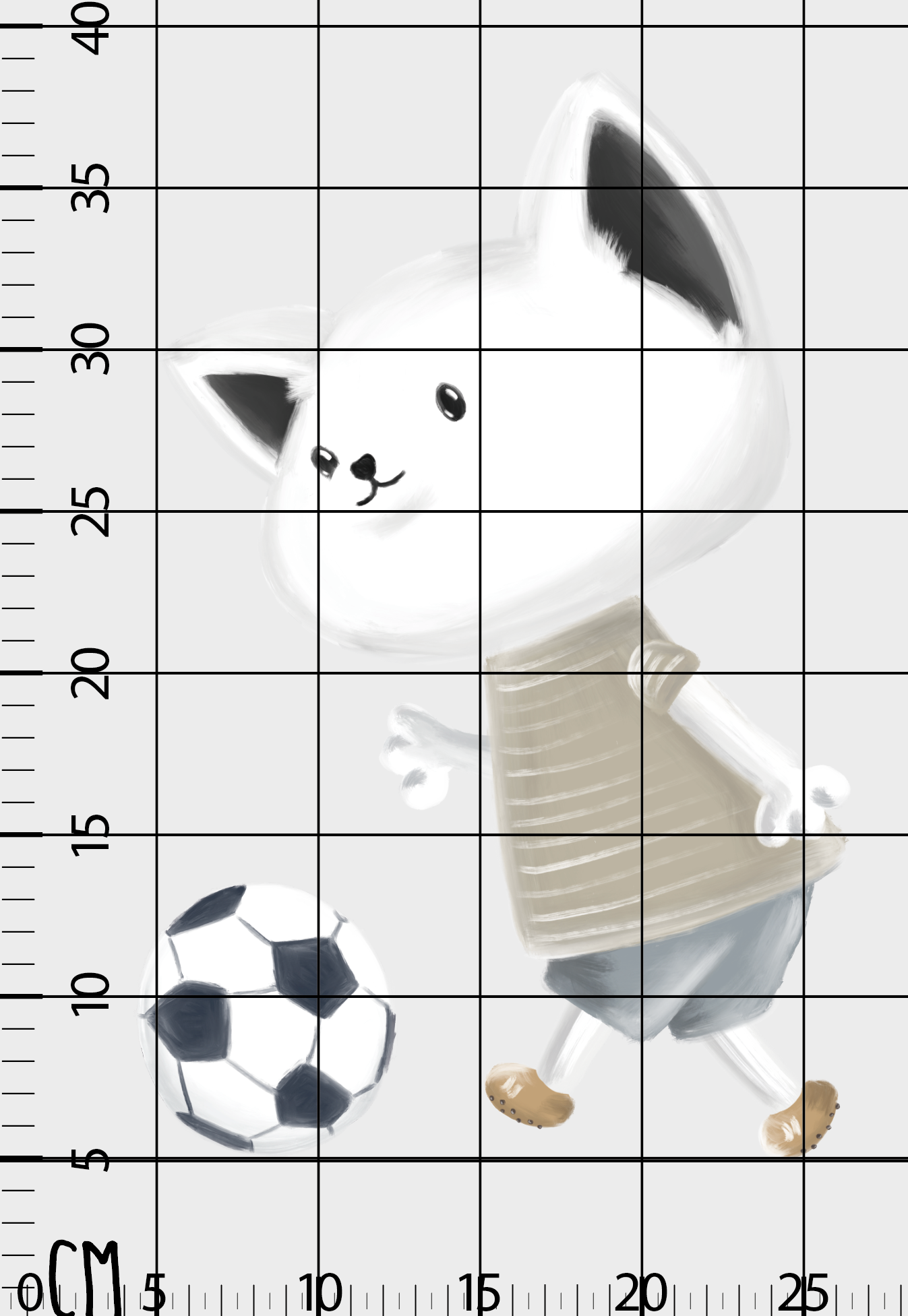 Yıldız Futbolcu Kedi Erkek Çocuk Odası Duvar Sticker — detay görünümü 2 | Craft Paper Co