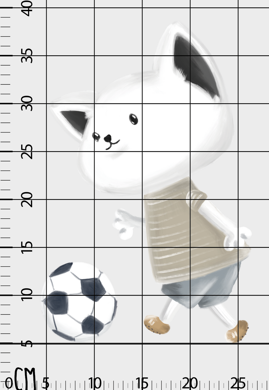 Yıldız Futbolcu Kedi Erkek Çocuk Odası Duvar Sticker — detay görünümü 2 | Craft Paper Co