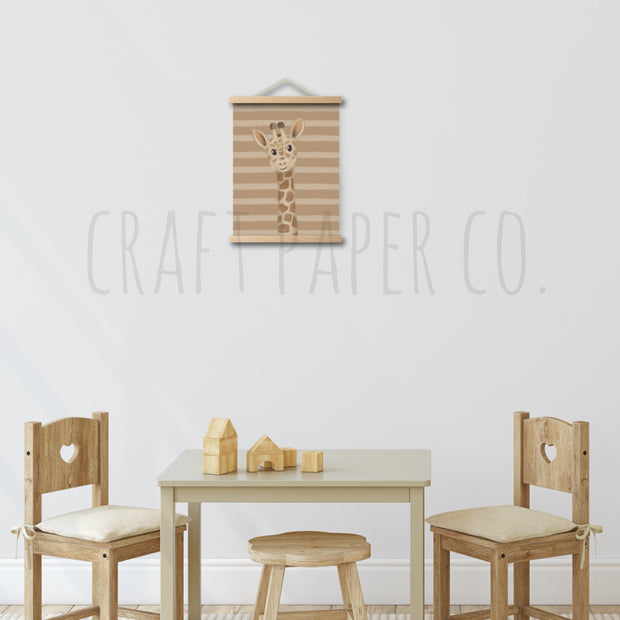 Zürafa Portre Çocuk Odası Posteri — El çizimi çocuk odası posteri | Craft Paper Co